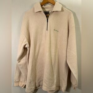 No Fear Vintage 90’s-Y2K  Cream 1/4 Zip Fleece Pullover Sweater Size Large